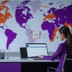 International job seeker researching an employer's visa sponsorship eligibility on a laptop
