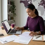 Professional reviewing a CV for international job applications