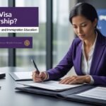 International professional reviewing an overseas job offer and visa sponsorship documents